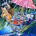 day spa cat art and martini cats, cat pop art prints, cat paintings, pet portraits and martini pet prints in colorful original cat art and fine art cat prints by artists Jane Billman and Gregg Billman