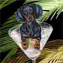 doxie art, doxie pop art dog prints, doxie paintings, pet portraits and dog prints in colorful original dog art and fine art dog prints by artists Jane Billman and Gregg Billman
